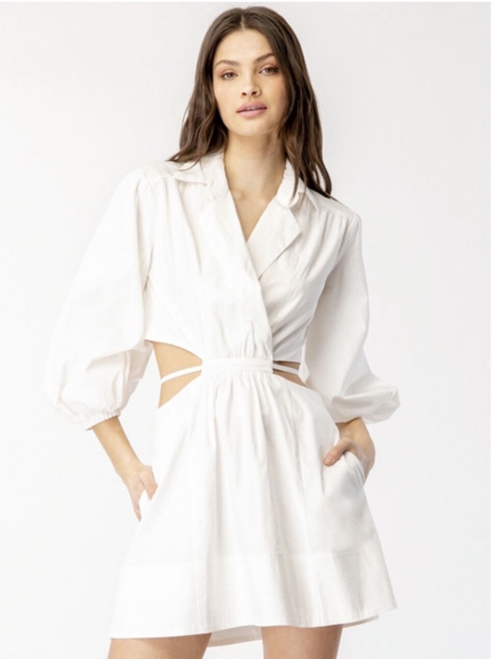 Bardot Arden White Cotton Mini Dress